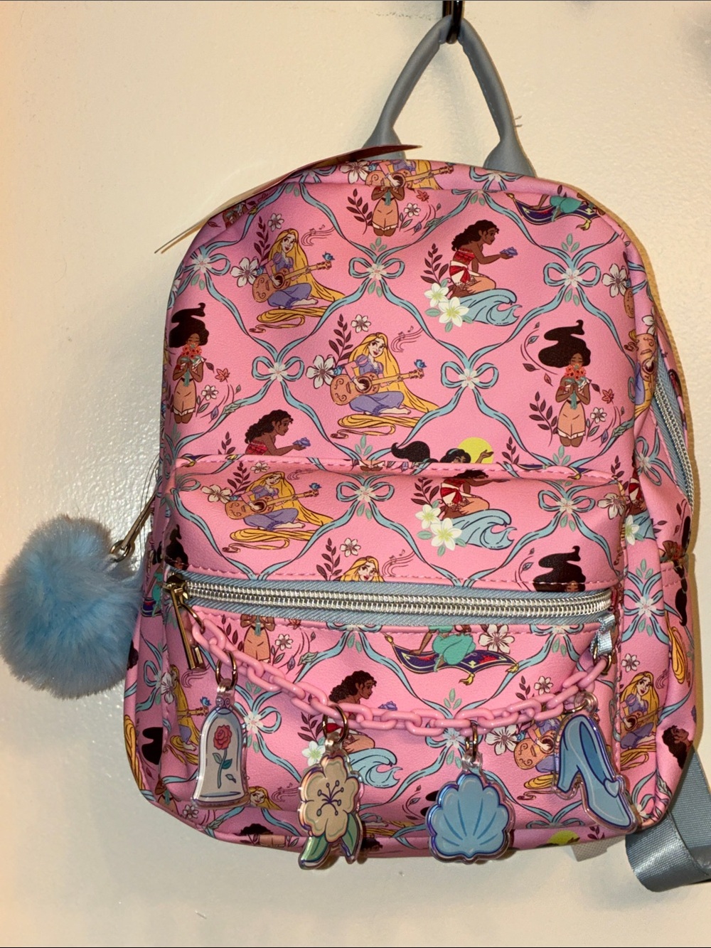 Disney Princess mini backpack with bag chain & charms